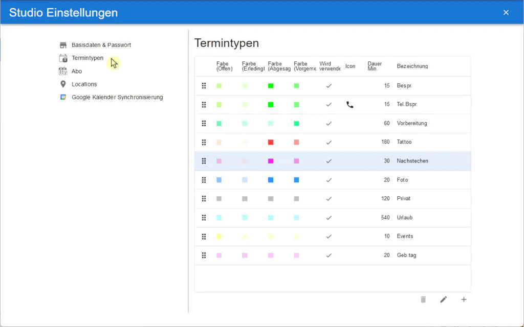 Neue Html-Formulare & neue Termin-Typen - kisscal.tattoo